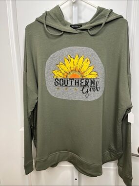 Upcycled Max & Mia Southern Girl One-of-a-Kind Women’s Olive Pullover XL